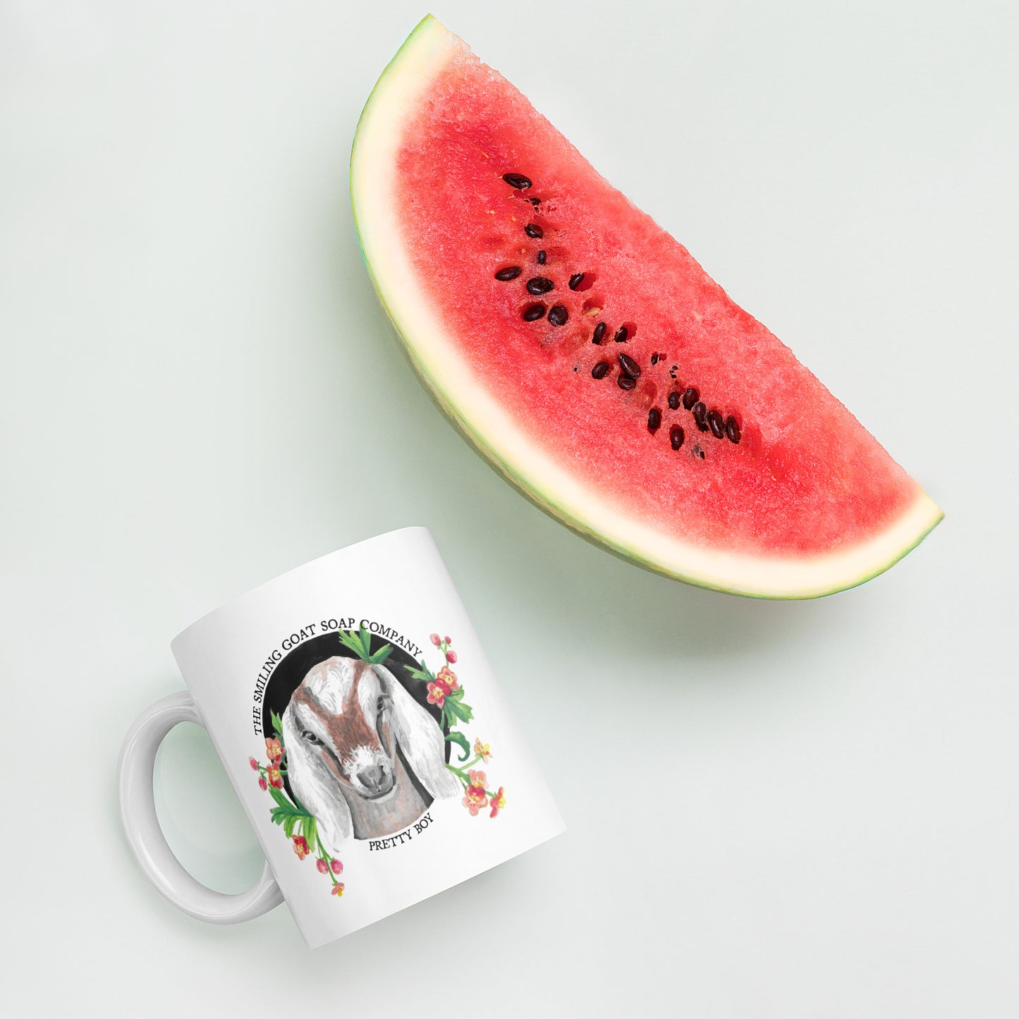 Goat of The Month White Glossy Mug image 4