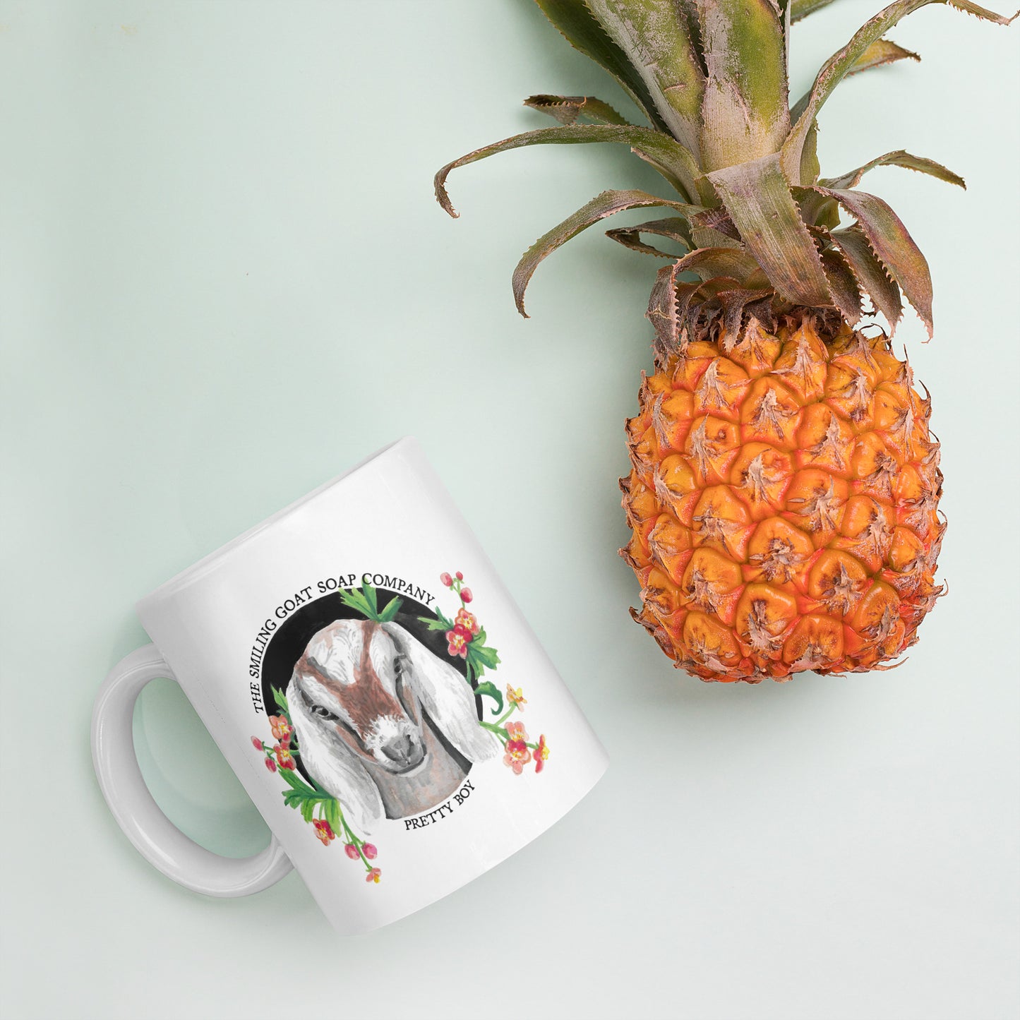 Goat of The Month White Glossy Mug image 3