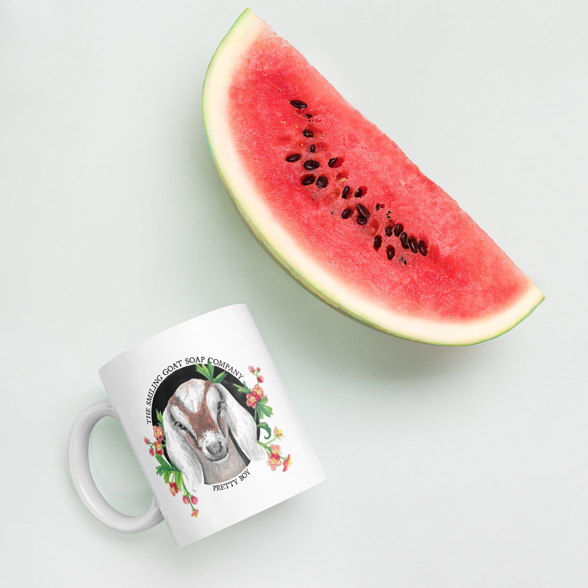 Goat of The Month White Glossy Mug image 4